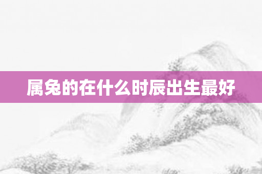 属兔的在什么时辰出生更好