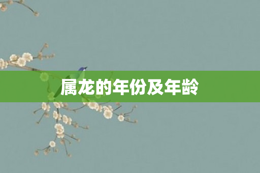 属龙的年份及年龄