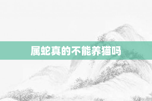 属蛇真的不能养猫吗