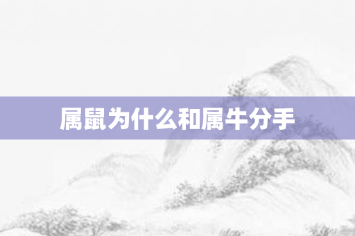 属鼠为什么和属牛分手