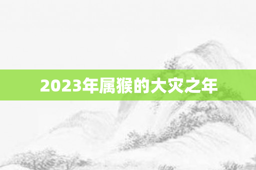 2023年属猴的大灾之年
