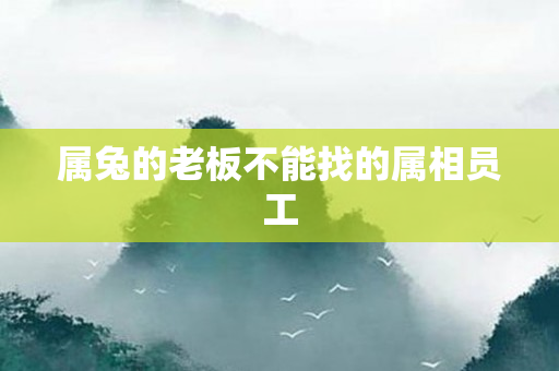属兔的老板不能找的属相员工