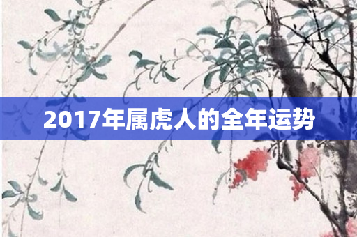 2017年属虎人的全年运势