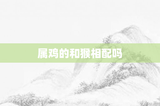 属鸡的和猴相配吗