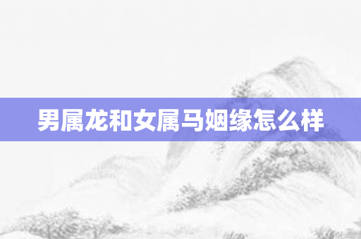 男属龙和女属马姻缘怎么样