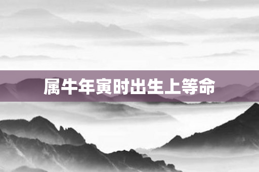 属牛年寅时出生上等命