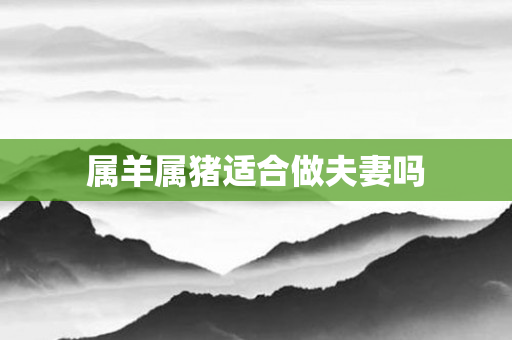 属羊属猪适合做夫妻吗