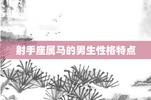 射手座属马的男生性格特点