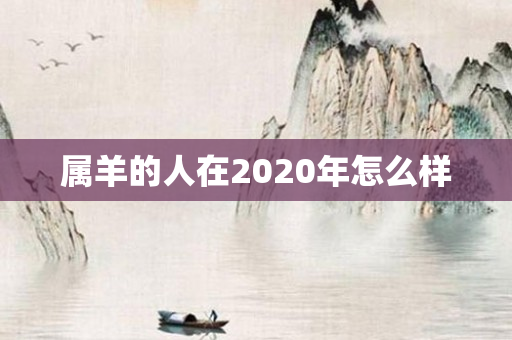 属羊的人在2020年怎么样