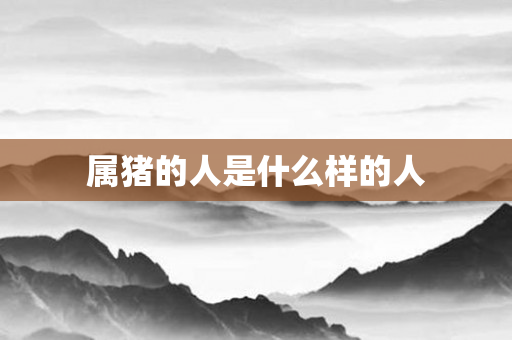 属猪的人是什么样的人