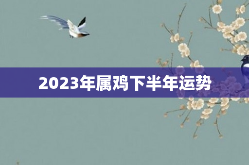 2023年属鸡下半年运势