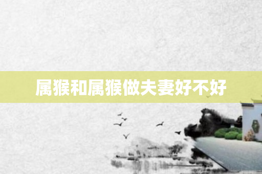 属猴和属猴做夫妻好不好