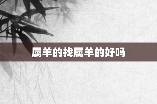 属羊的找属羊的好吗