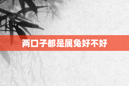 两口子都是属兔好不好
