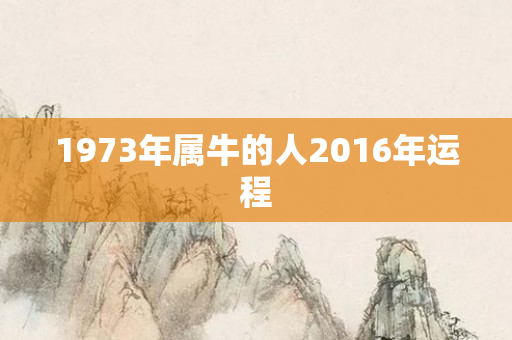 1973年属牛的人2016年运程