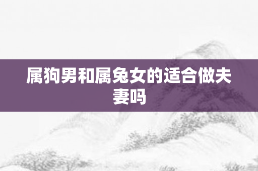 属狗男和属兔女的适合做夫妻吗