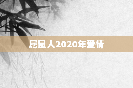 属鼠人2020年爱情