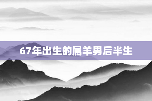 67年出生的属羊男后半生