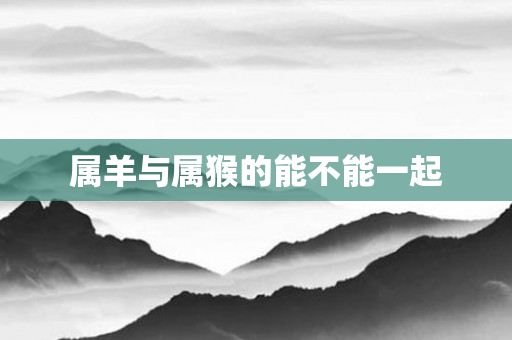 属羊与属猴的能不能一起