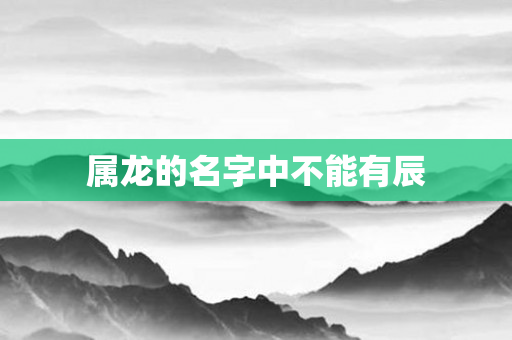 属龙的名字中不能有辰