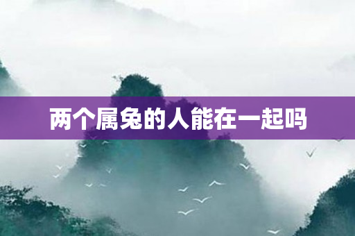 两个属兔的人能在一起吗