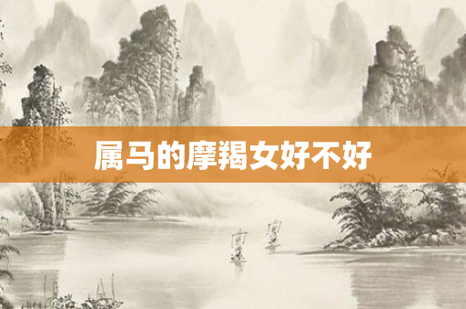 属马的摩羯女好不好