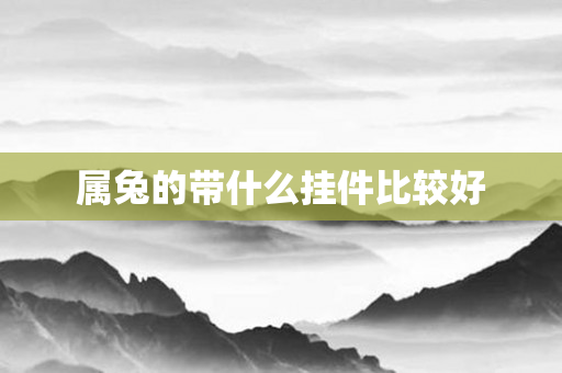 属兔的带什么挂件比较好