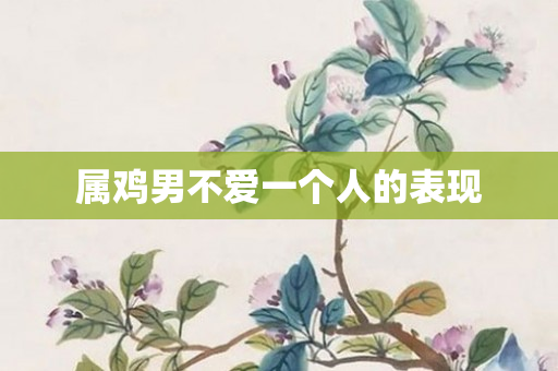 属鸡男不爱一个人的表现