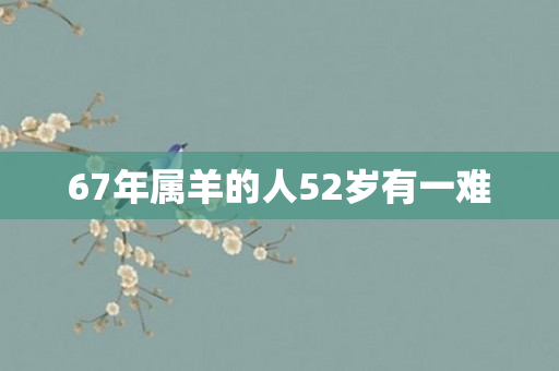 67年属羊的人52岁有一难