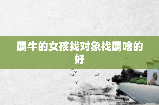 属牛的女孩找对象找属啥的好