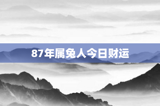 87年属兔人今日财运