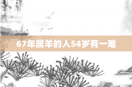 67年属羊的人54岁有一难