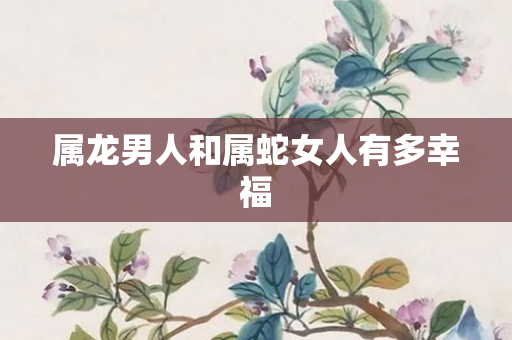 属龙男人和属蛇女人有多幸福