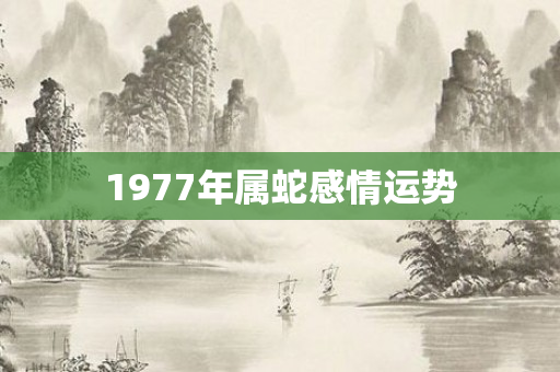 1977年属蛇感情运势