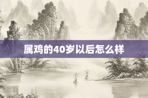 属鸡的40岁以后怎么样