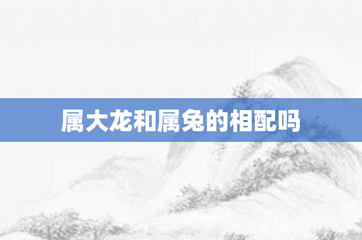 属大龙和属兔的相配吗