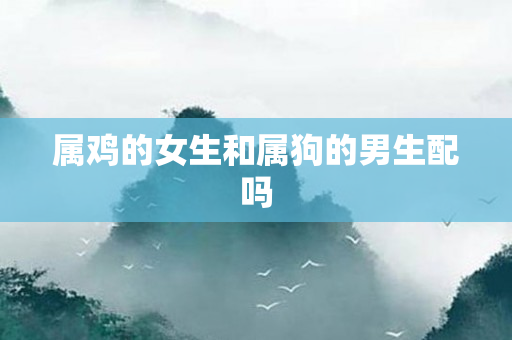 属鸡的女生和属狗的男生配吗