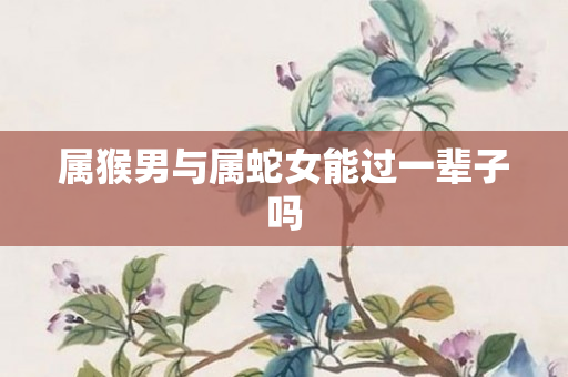属猴男与属蛇女能过一辈子吗