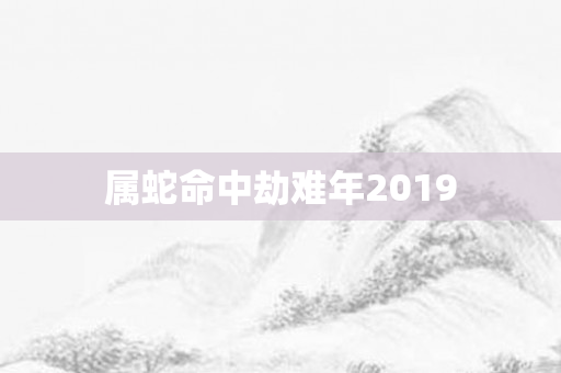 属蛇命中劫难年2019