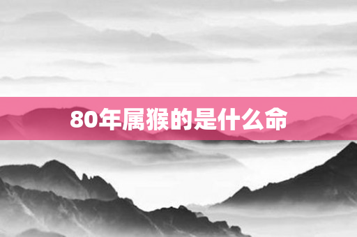 80年属猴的是什么命