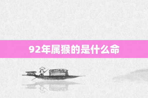 92年属猴的是什么命