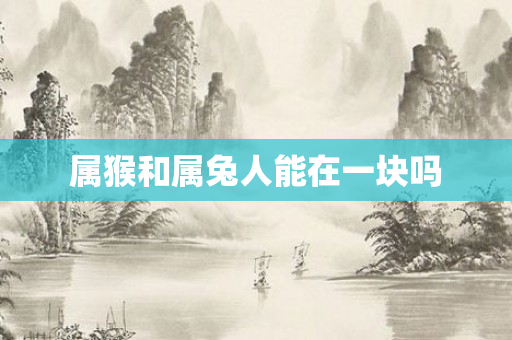 属猴和属兔人能在一块吗