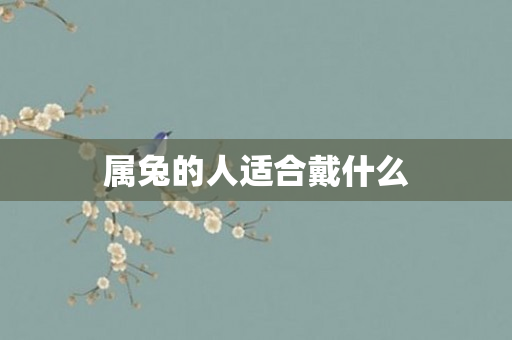 属兔的人适合戴什么