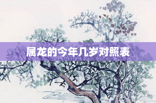 属龙的今年几岁对照表
