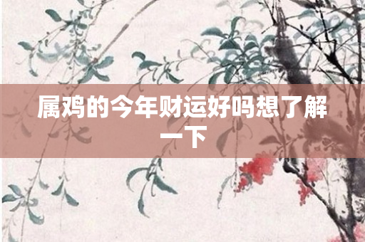 属鸡的今年财运好吗想了解一下