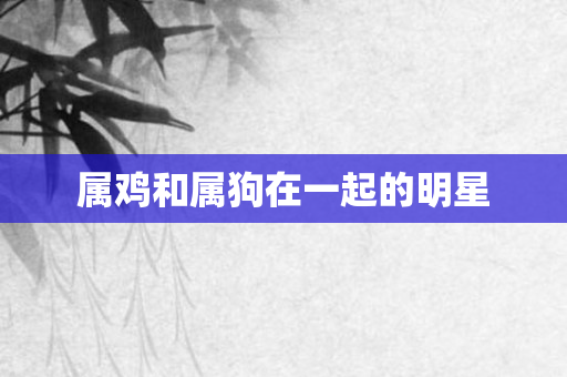 属鸡和属狗在一起的明星