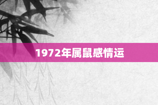 1972年属鼠感情运