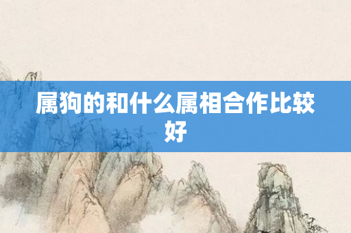 属狗的和什么属相合作比较好