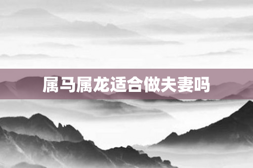 属马属龙适合做夫妻吗