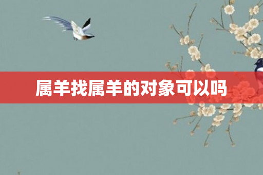 属羊找属羊的对象可以吗